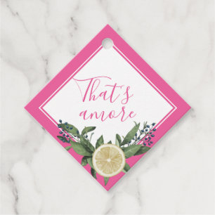 Etiqueta de Favor de Casamento Pink Lemon Citrus T