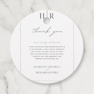 Etiqueta de favor de casamento preto e branco simp