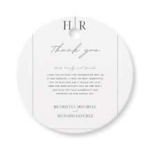 Etiqueta de favor de casamento preto e branco simp