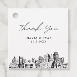 Etiqueta de Favor de Casamento Sacramento Sketch