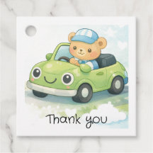 Etiqueta de Favor de Chá de Bebê Tema Carro