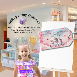 Etiqueta de Favor de Chá de fraldas Unicorn Encant