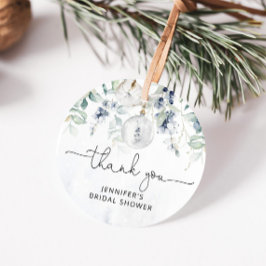 Etiqueta de favor de chá de noiva de eucalipto de 