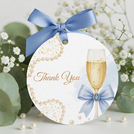 Etiqueta de Favor de Chá de Noiva Pérolas Elegante