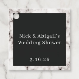 Etiqueta de Favor de Chuveiro de Noiva Casais Márm