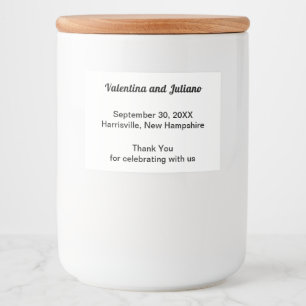 Etiqueta de Favor de Comida para Casamento Preto e