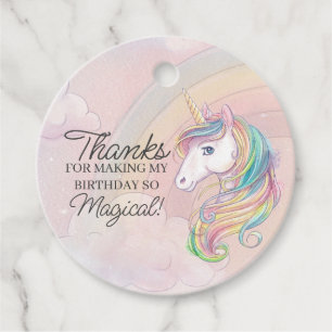 etiqueta de favor de festa de aniversário Unicorn