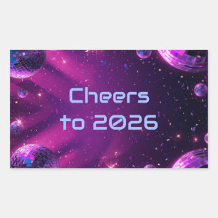Etiqueta de Favor de Festa Neon Y2K Cromado   Ades