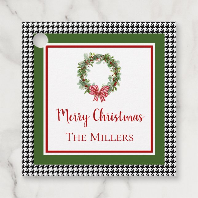 Etiqueta de Favor de Natal da Fronteira Houndstoot (Frente)
