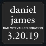 Etiqueta de Favor do Bar Negro Mitzvah<br><div class="desc">Esta marca favorita apresenta letras brancas e um fundo de cor sólida. Adicione seu texto no formulário de modelo. Altere a fonte e o layout usando o recurso Personalizar.</div>