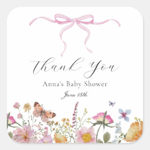 Etiqueta de Favor do Chá de fraldas de Flor Selvag