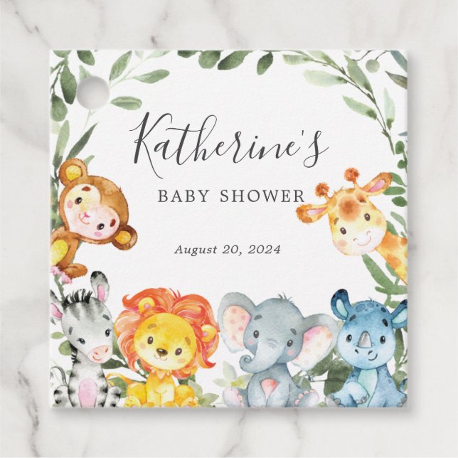 Etiqueta de Favor do Chá de fraldas Selva (Frente)