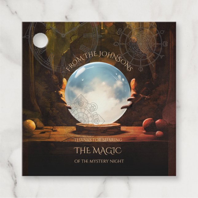 Etiqueta de Favor do Crystal Ball Halloween (Frente)