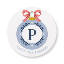 Etiqueta de Favor do Enfeites de natal Monograma A