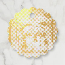 Etiqueta de Favor do Foil Snowman de inverno