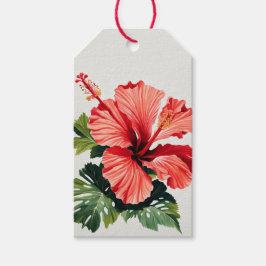 Etiqueta de Favor do Presente do Hibiscus