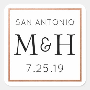 Etiqueta de Favor do Vinheta de Casamento Monogram