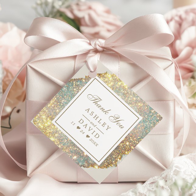 Etiqueta de Favor Holográfico da Glitter Iridescen (Criador carregado)