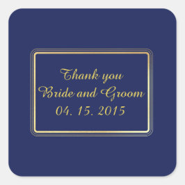 Etiqueta de Favor Marinho Azul Dourado Elegante