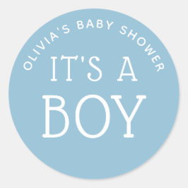 Etiqueta de Favor Minimalista Azul. É um Chuvinha 