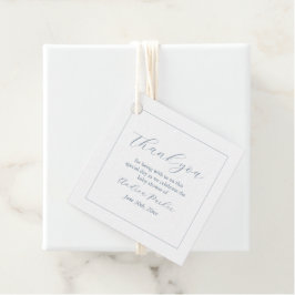 Etiqueta de Favor Moderno Azul com Chá de fraldas 