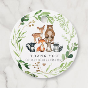 Etiqueta de Favor para Chá de Bebê de Animais da F