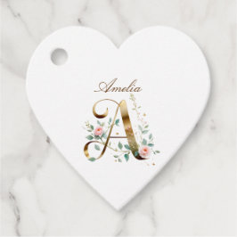 Etiqueta de Favor Personalizada com Letra Floral e