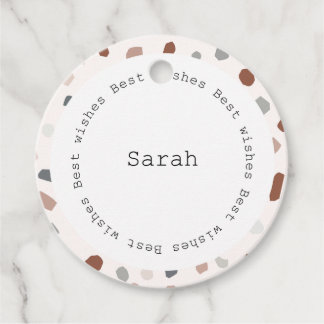 Etiqueta de Favor Personalizada - Terrazzo Moderno