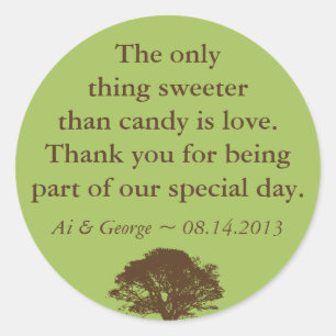 Etiqueta de favorecimento de carvalho castanho ver