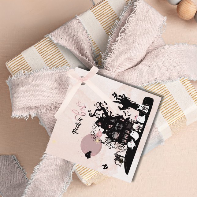 Etiqueta de favorecimento do Chá de fraldas "Peek  (Two-Sided Peek a Boo Baby Shower Favor Tag)