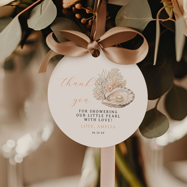 Etiqueta de favorecimento do Chá de fraldas Pérola (Criador carregado)