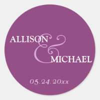 Etiqueta de favorito de casamento de ampersas viol