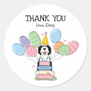 Etiqueta de Favoritos de Sheepadoodle Preto e Bran