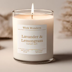 Etiqueta de Fazer de Vela Minimalista Dourada Boho