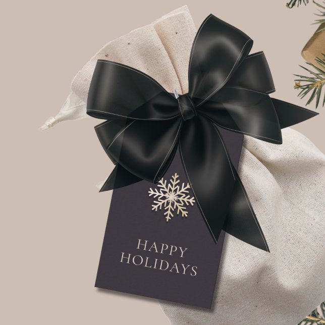 Etiqueta de Feriado de Neve Elegante (Criador carregado)