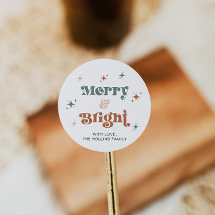 Etiqueta de Feriado do Boho Christmas Sticker Retr