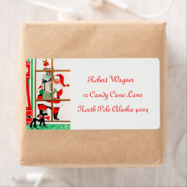 etiqueta de Feriado para Papais noeis de retrato