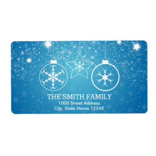 Etiqueta de Férias de Natal com Neve Branca Vintag