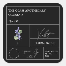Etiqueta de Flor Violeta Apothecary
