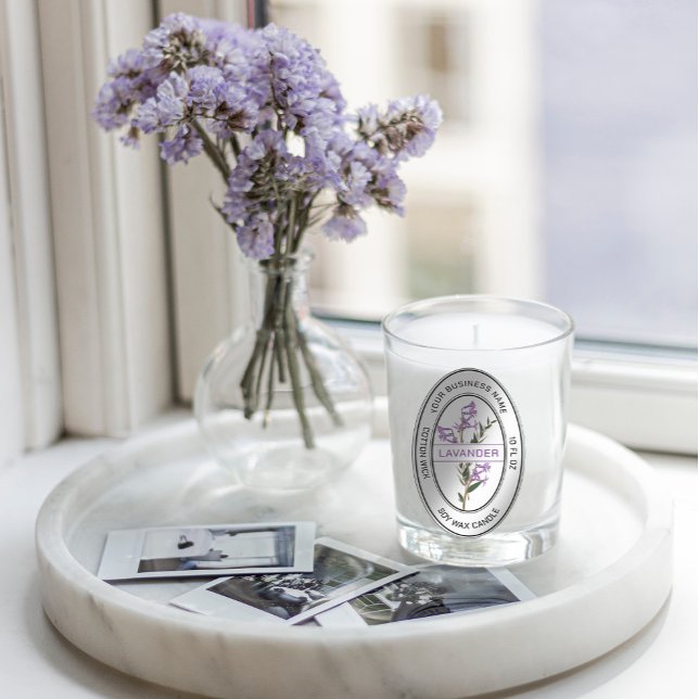 Etiqueta de Flores Elegante Lavander (Criador carregado)