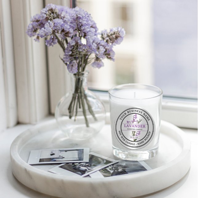 Etiqueta de Flores Elegante Lavander (Criador carregado)