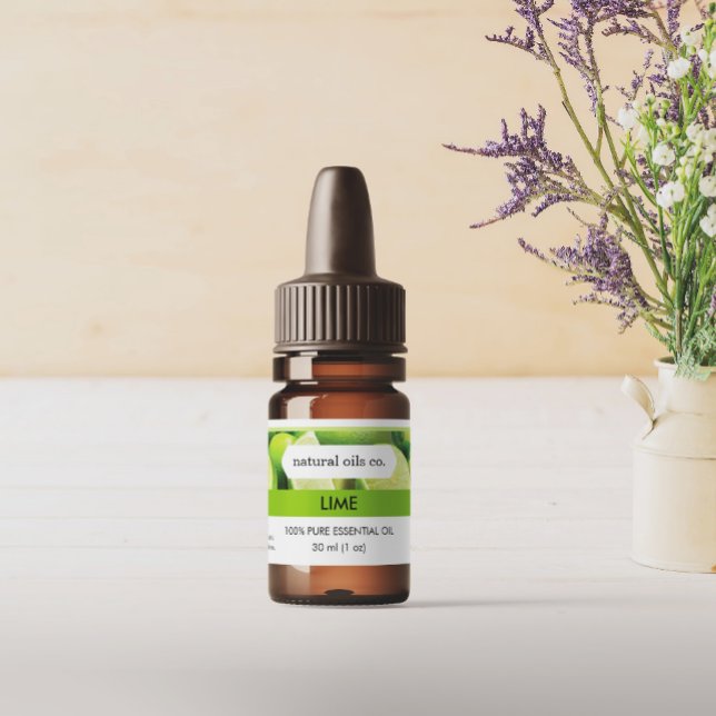 Etiqueta de Fragrância de Óleos Essenciais do limã (Criador carregado)