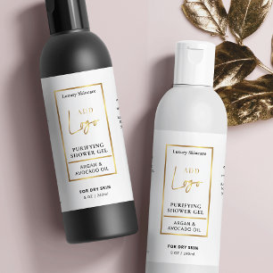 Etiqueta de Frasco Cosmético do Logotipo Dourado E