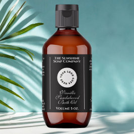 Etiqueta de frasco de Cosméticos Pretos com logóti