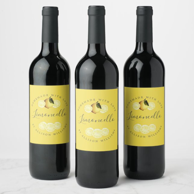 Etiqueta de Frasco de Limoncello Caseiro Personali (Garrafas)