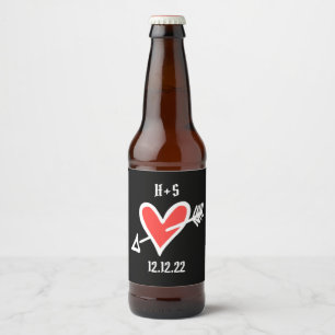 Etiqueta de Frasco Preto e Vermelho com Amor Perso