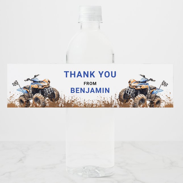 Etiqueta de Garrafa Azul de Bike Aniversário (Criador carregado)