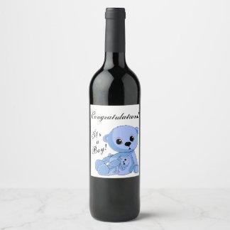 Etiqueta de Garrafa Azul do Urso de Teddy Personal