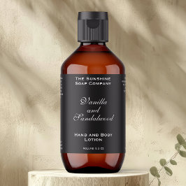 Etiqueta de Garrafa Clássica de Cosméticos Pretos