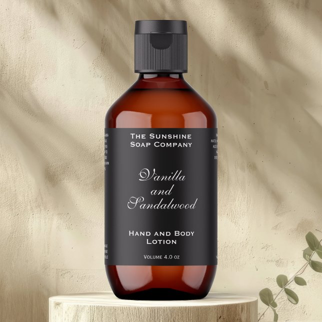 Etiqueta de Garrafa Clássica de Cosméticos Pretos (Criador carregado)